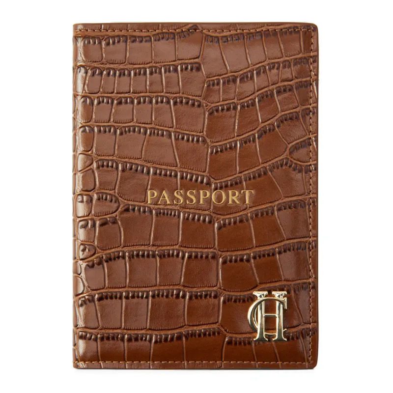 Holland Cooper Chelsea Passport Holder - Tan Croc