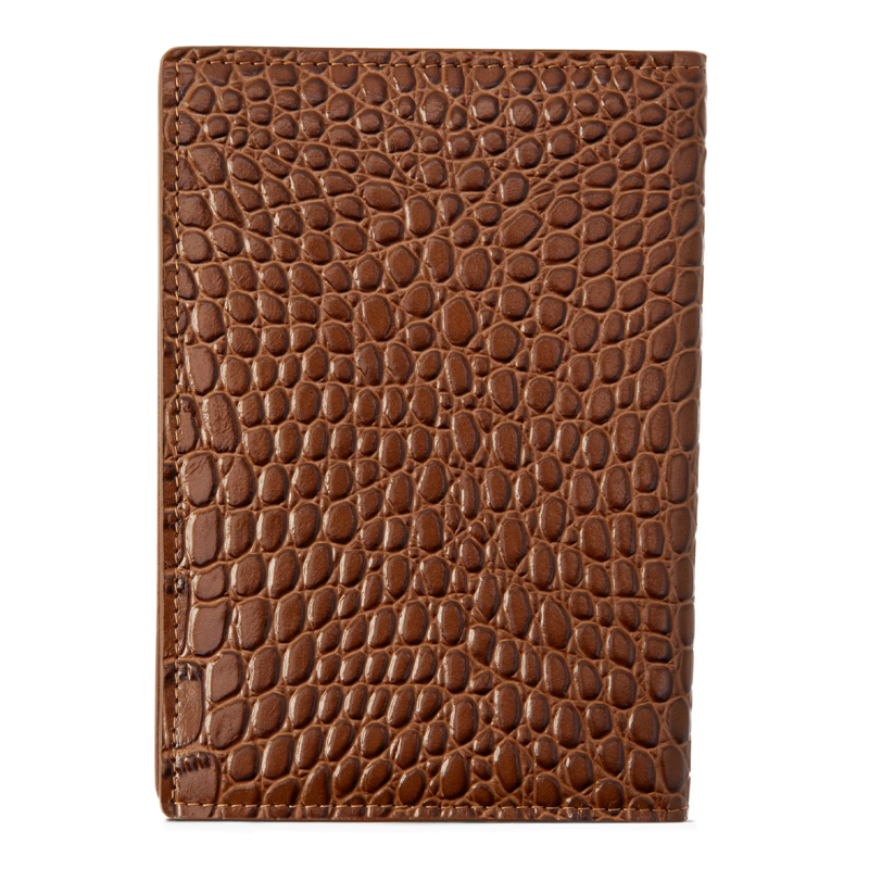 Holland Cooper Chelsea Passport Holder - Tan Croc-1