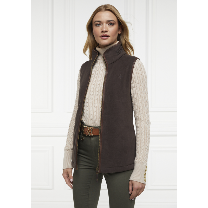 Holland Cooper Country Fleece Gilet - Chocolate-2
