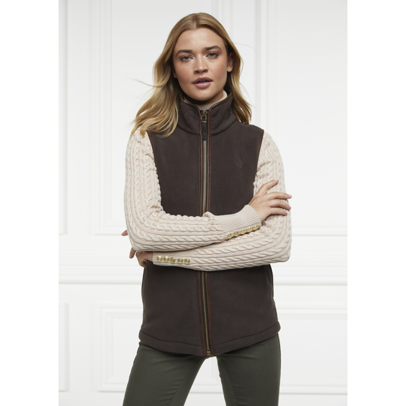 Holland Cooper Country Fleece Gilet - Chocolate-1