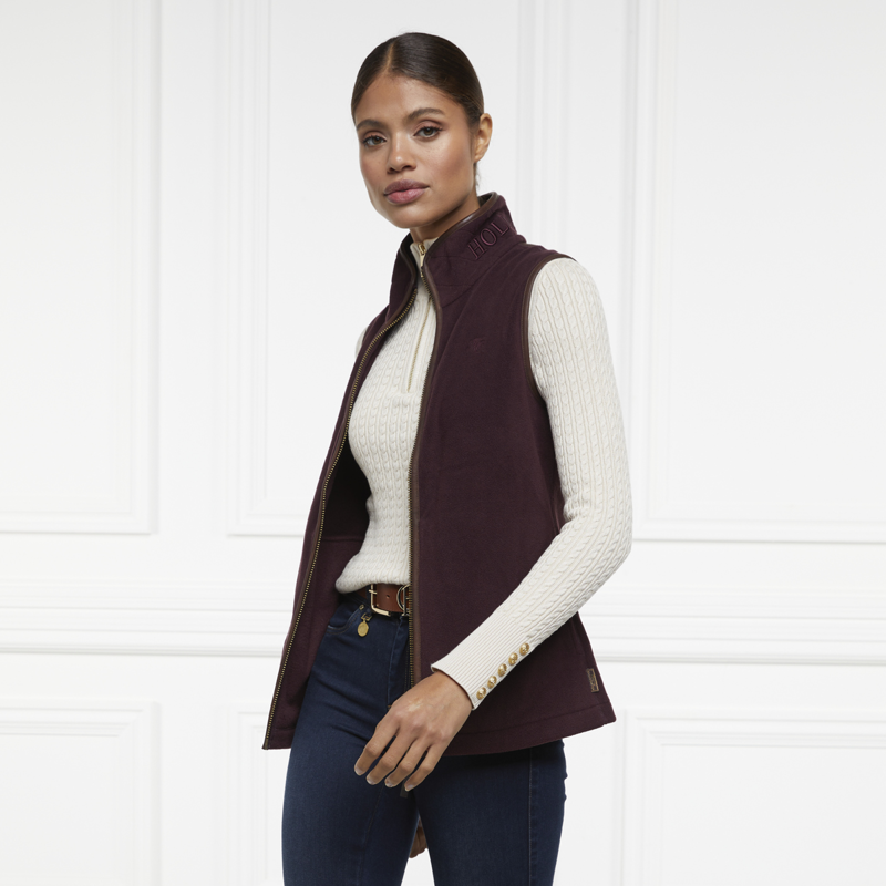 Holland Cooper Country Fleece Gilet - Mulberry-2