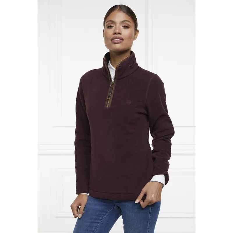Holland Cooper Country Fleece Half Zip - Mulberry-4