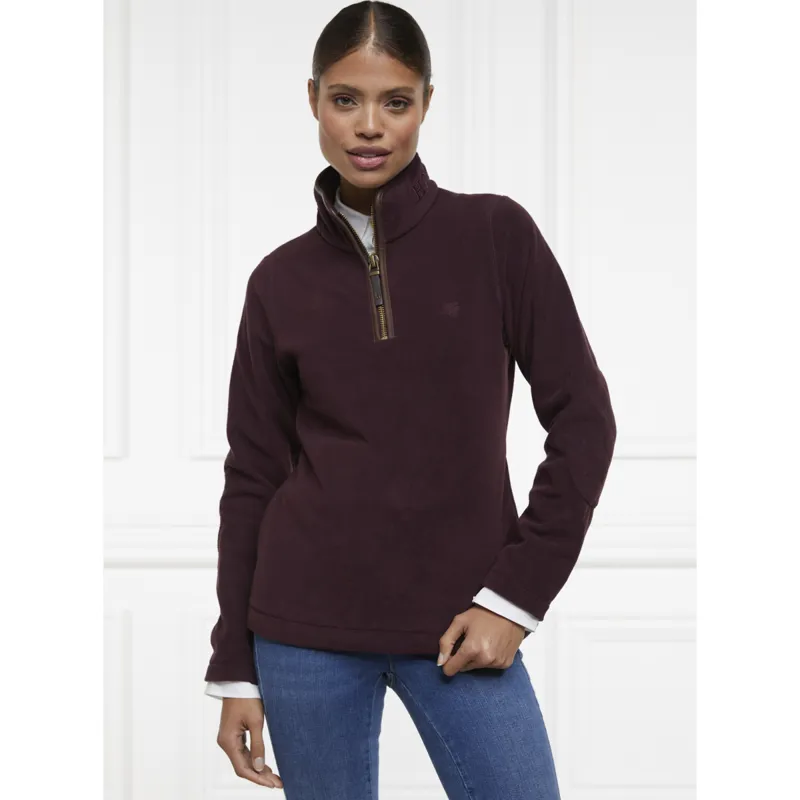 Holland Cooper Country Fleece Half Zip - Mulberry