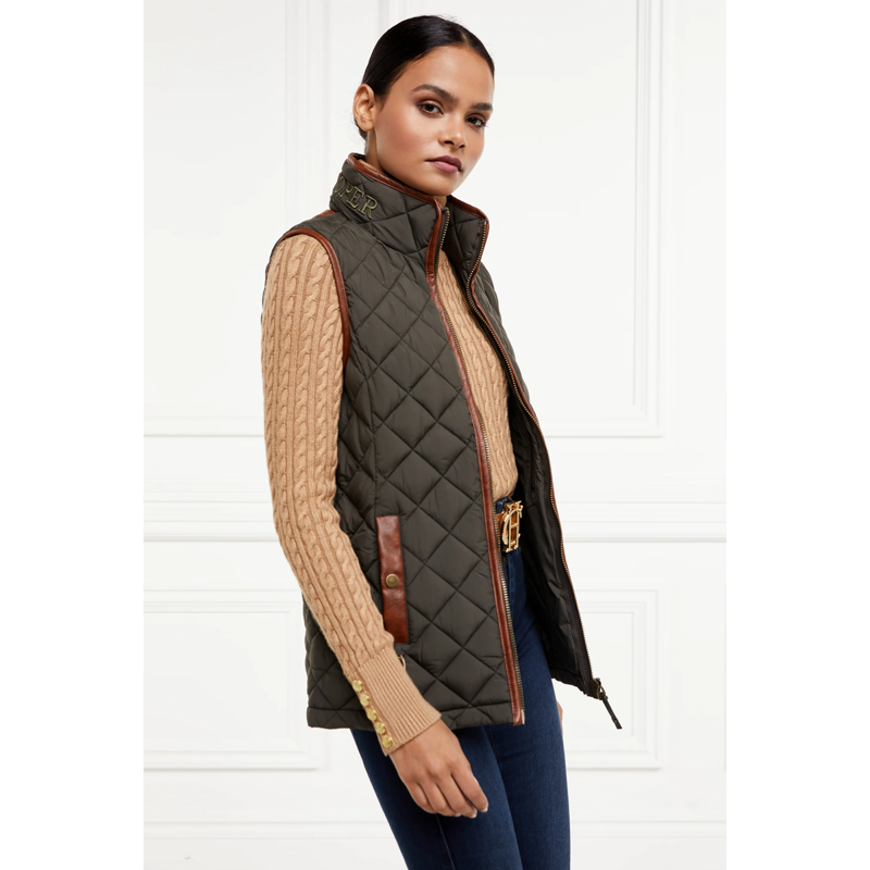 Holland Cooper Country Quilted Gilet - Heritage Khaki-1