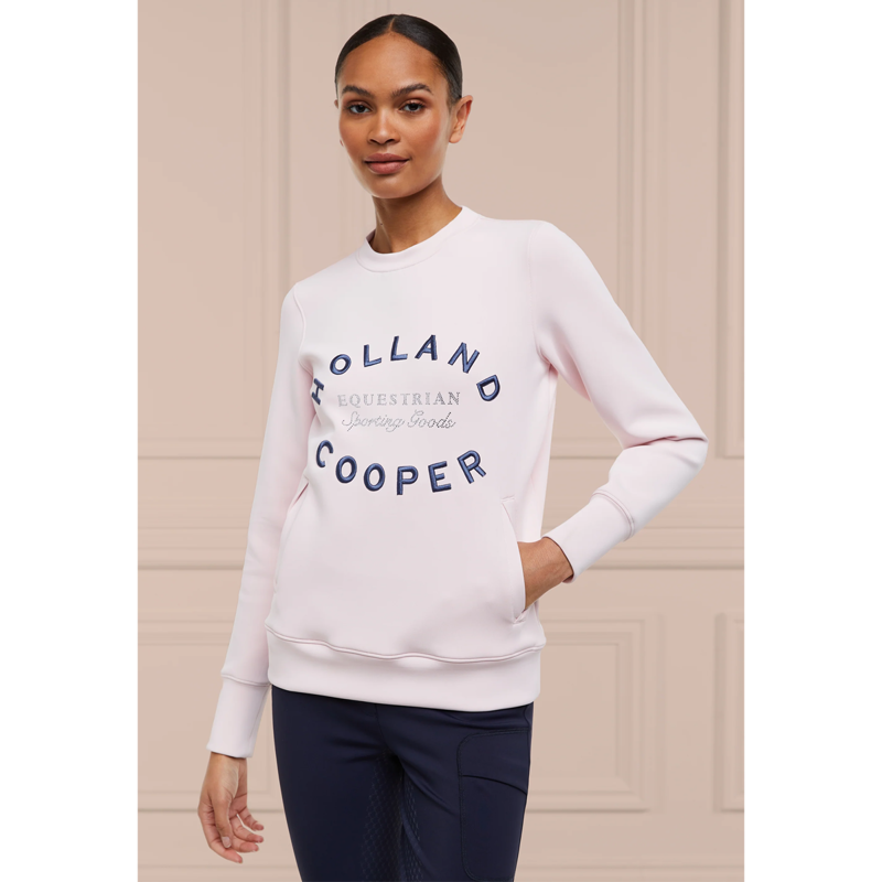 Holland Cooper Crystal Crew Neck Sweat - Blush-1