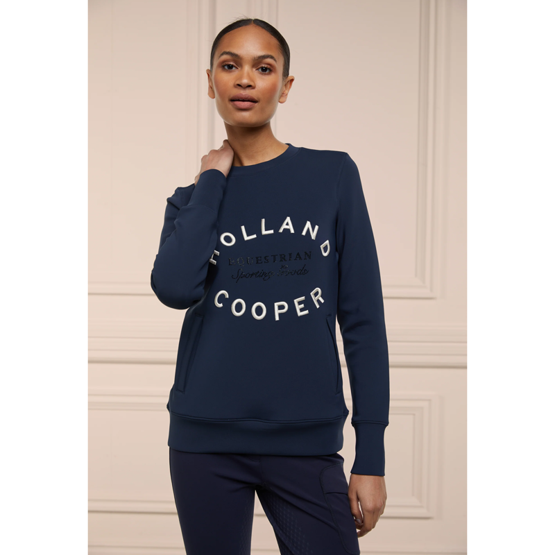 Holland Cooper Crystal Crew Neck Sweat - Ink Navy-1