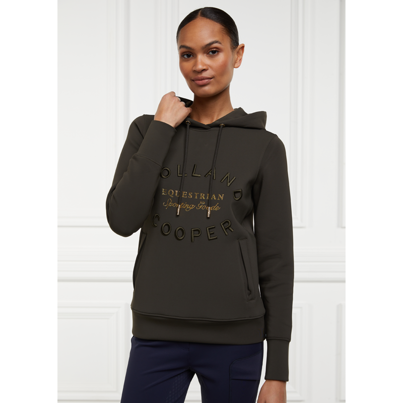 Holland Cooper Crystal Hoodie - Heritage Khaki-1