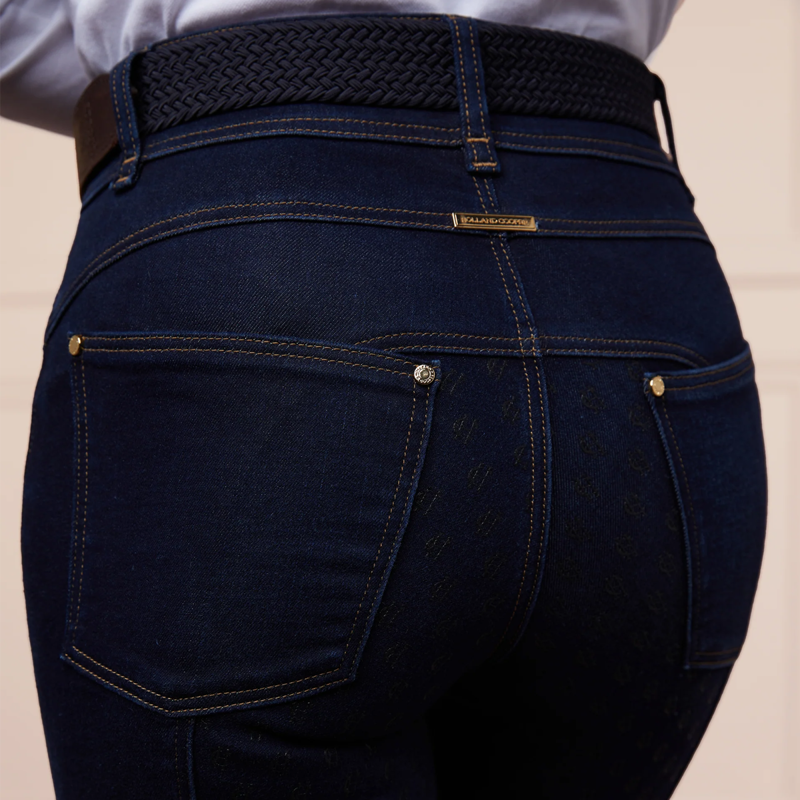 Holland Cooper Denim Thermal Full Grip Breeches - Deep Indigo-4