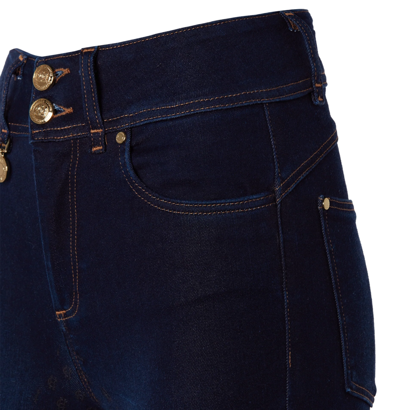 Holland Cooper Denim Thermal Full Grip Breeches - Deep Indigo-5