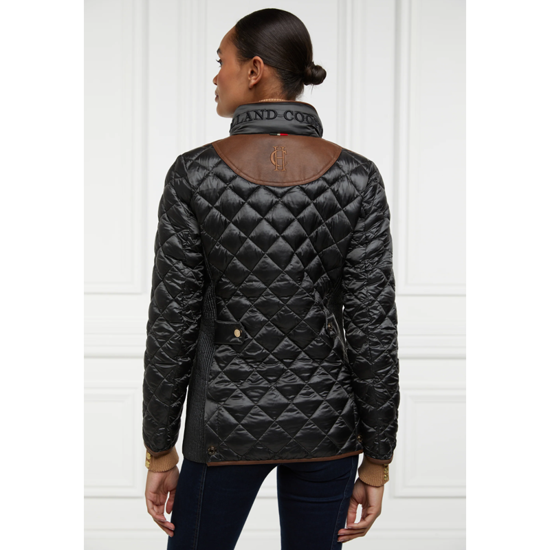 Holland Cooper Diamond Quilt Classic Jacket - Khaki-3