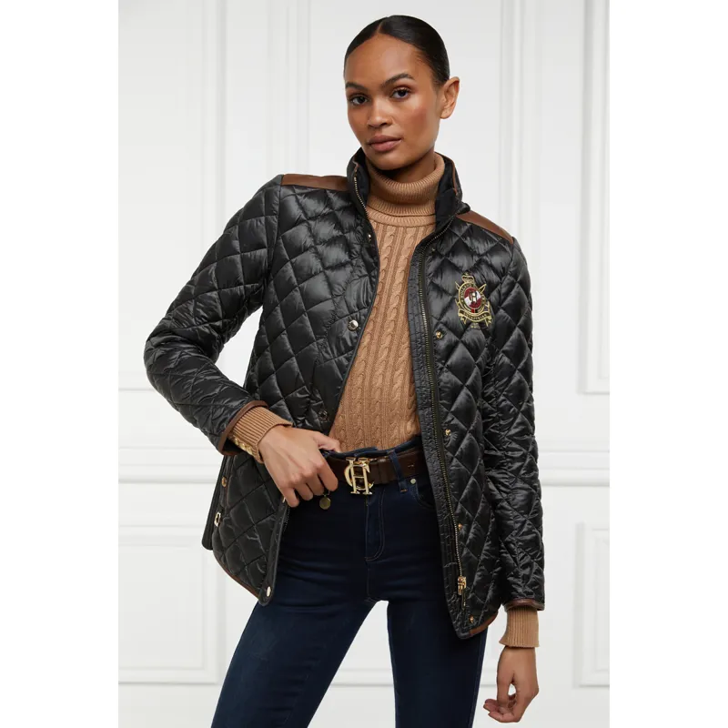 Holland Cooper Diamond Quilt Classic Jacket - Khaki-2