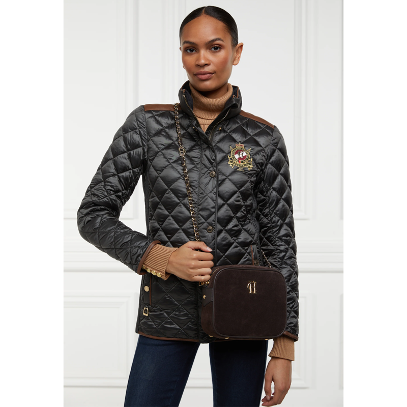 Holland Cooper Diamond Quilt Classic Jacket - Khaki-1