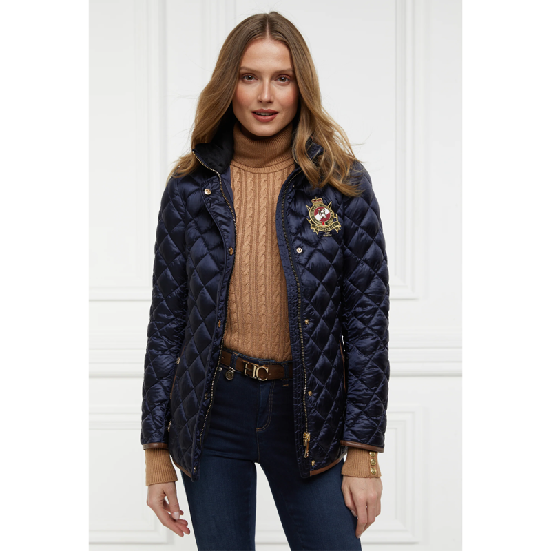 Holland Cooper Diamond Quilt Classic Jacket - Ink Navy-1