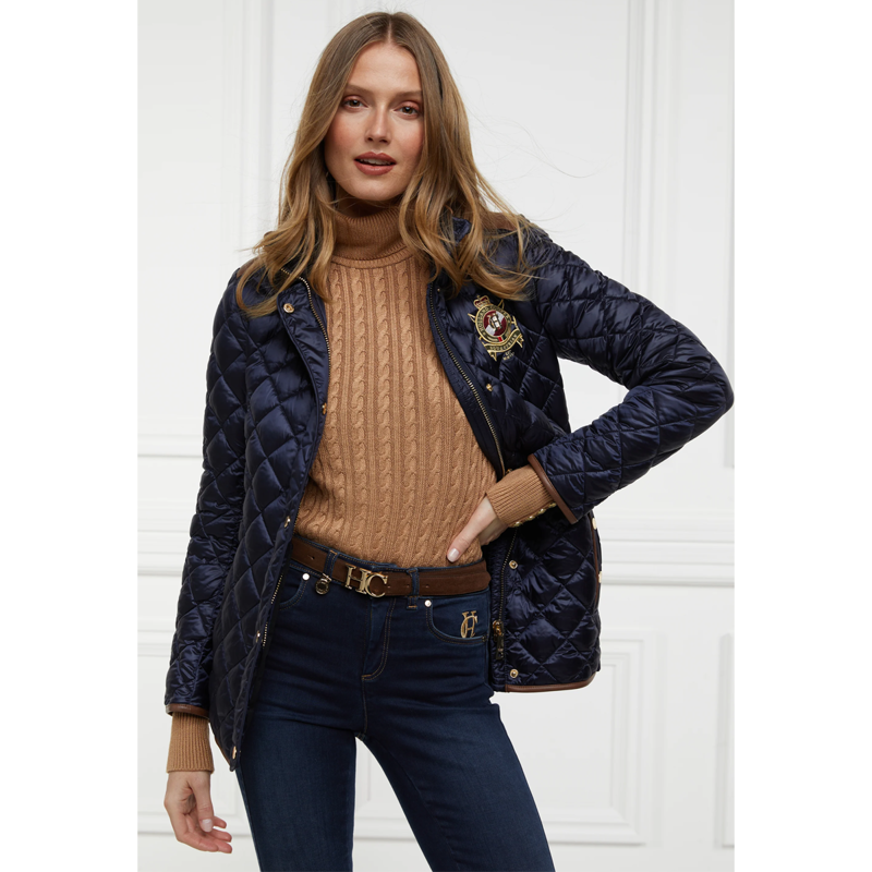 Holland Cooper Diamond Quilt Classic Jacket - Ink Navy-2