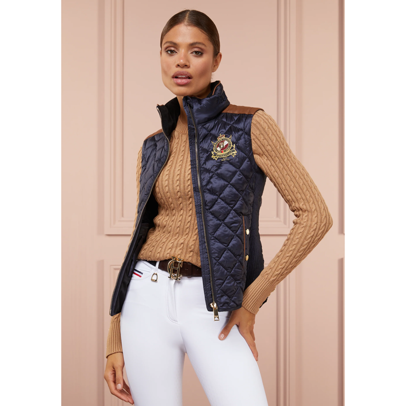 Holland Cooper Diamond Quilted Classic Gilet - Ink Navy-4