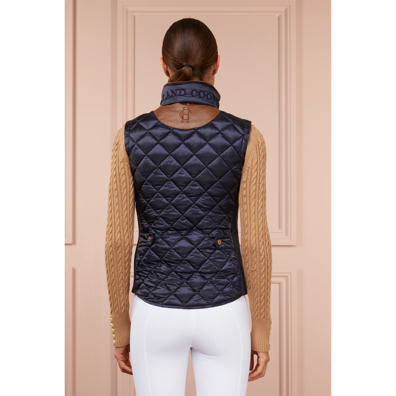 Holland Cooper Diamond Quilted Classic Gilet - Ink Navy-2