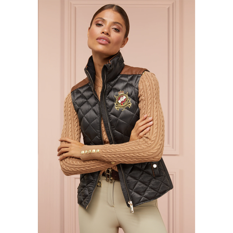 Holland Cooper Diamond Quilted Classic Gilet - Khaki-2
