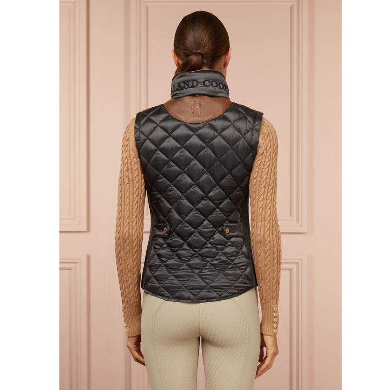 Holland Cooper Diamond Quilted Classic Gilet - Khaki-3