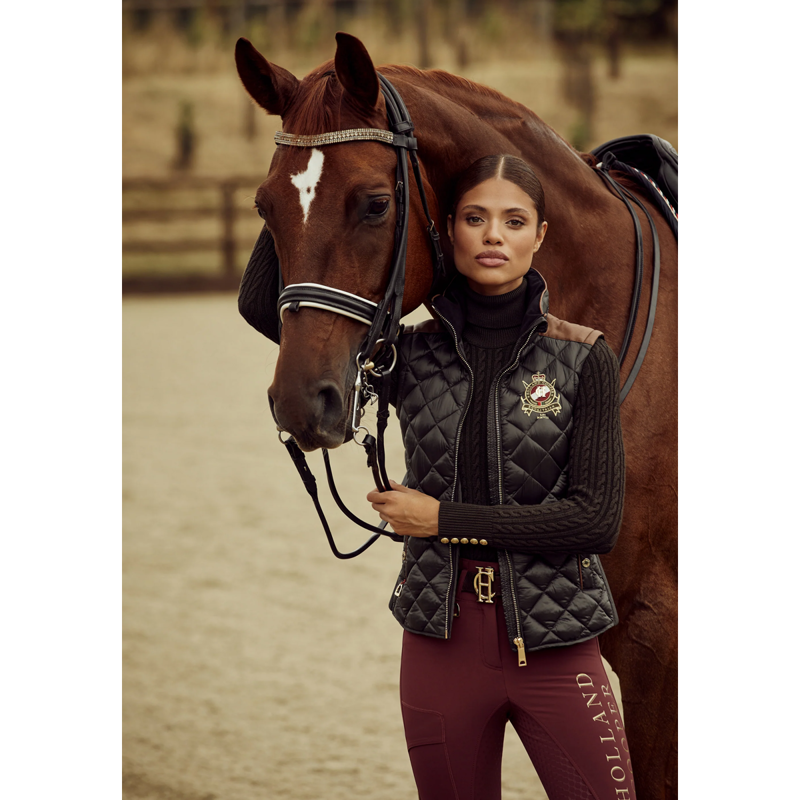 Holland Cooper Diamond Quilted Classic Gilet - Khaki-4