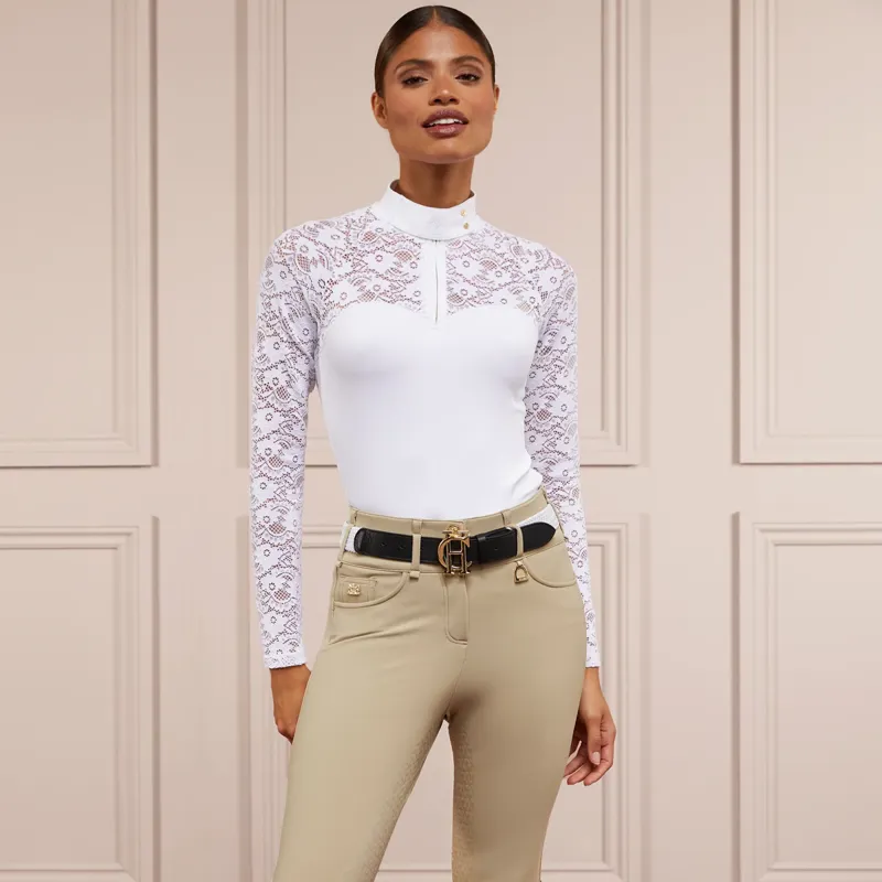 Holland Cooper Newbury Long Sleeve Base Layer - White