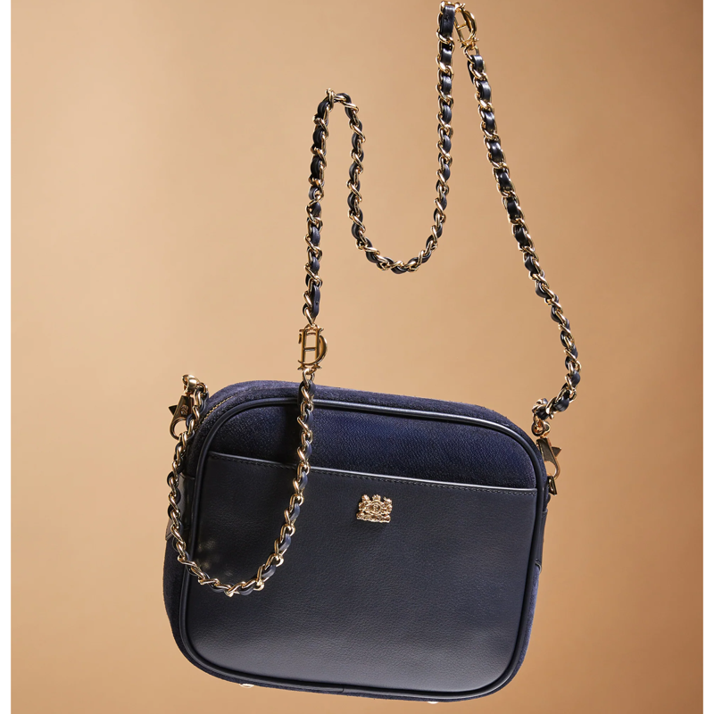 Holland Cooper Soho Camera Bag - Ink Navy Suede-4