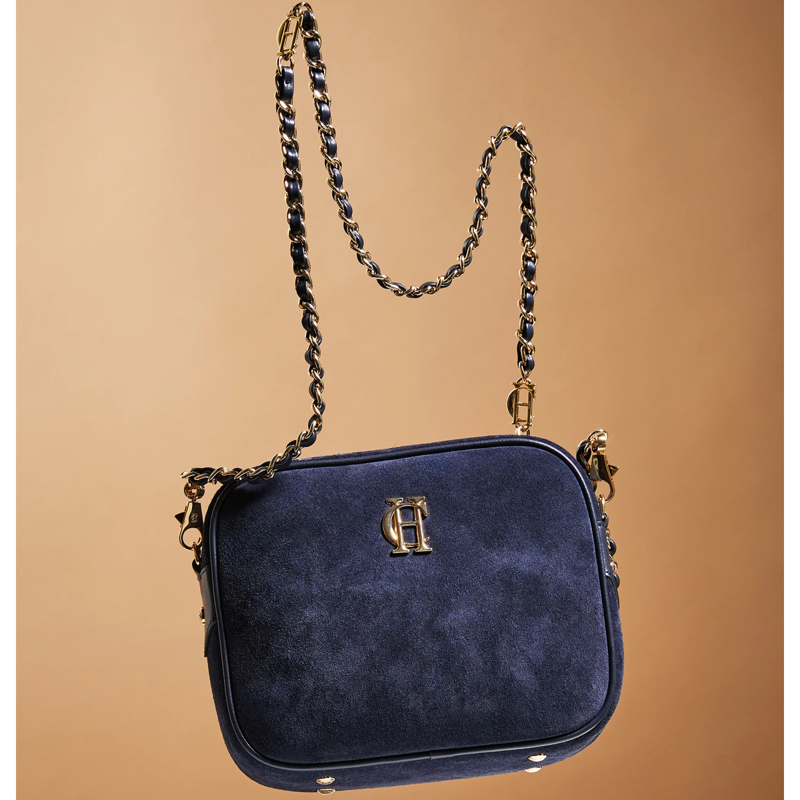 Holland Cooper Soho Camera Bag - Ink Navy Suede-3