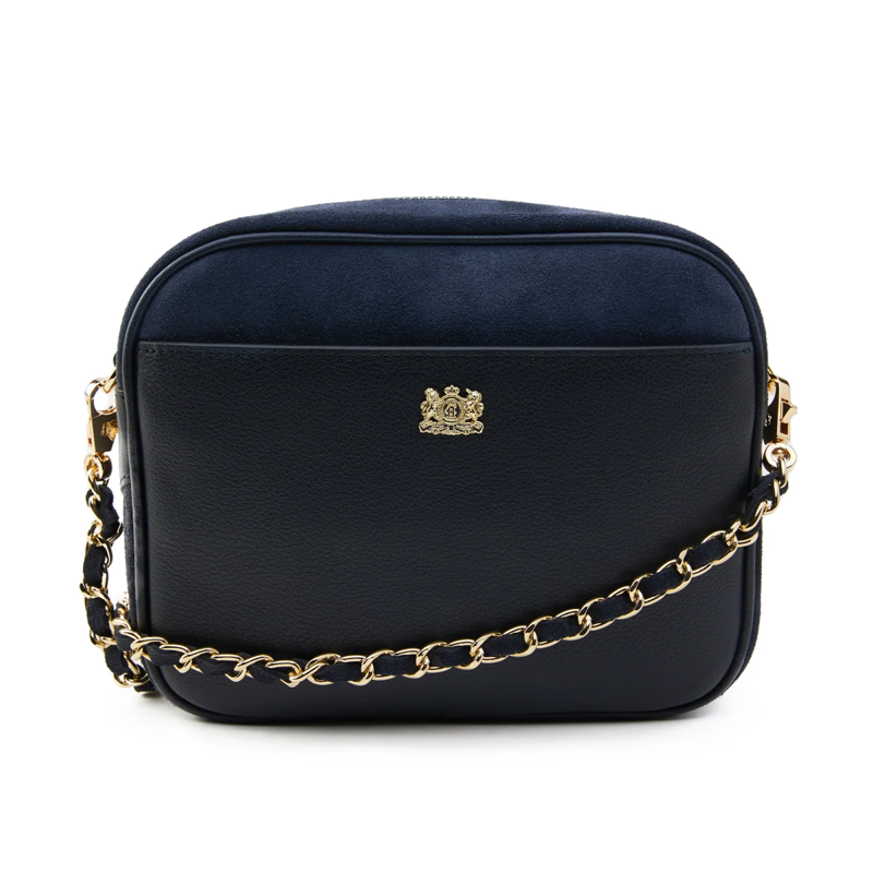 Holland Cooper Soho Camera Bag - Ink Navy Suede-1