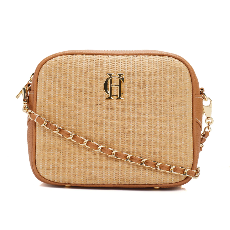 Holland Cooper Soho Camera Bag - Tan Raffia