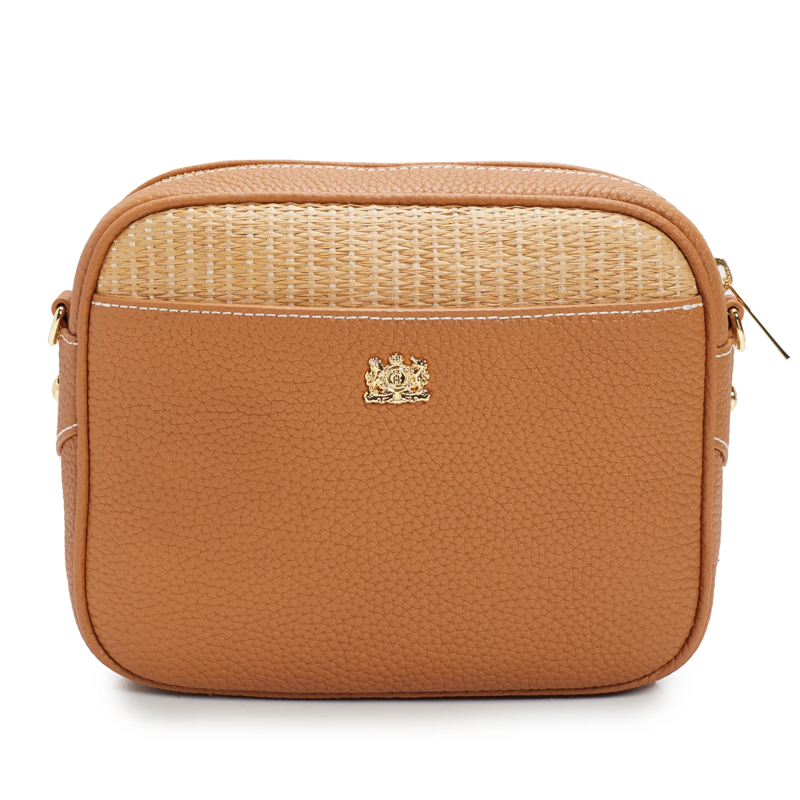 Holland Cooper Soho Camera Bag - Tan Raffia-2