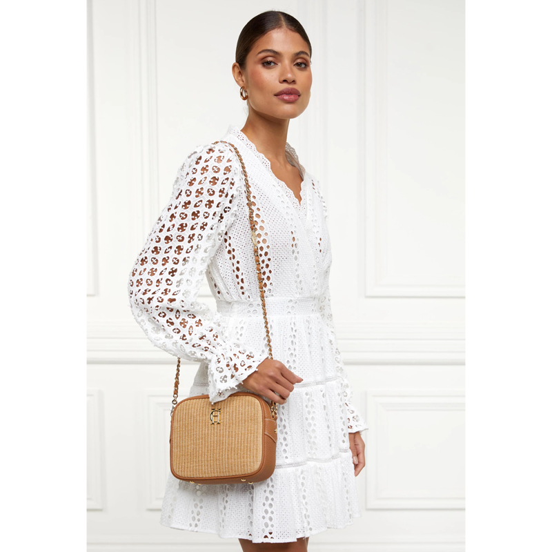 Holland Cooper Soho Camera Bag - Tan Raffia-5