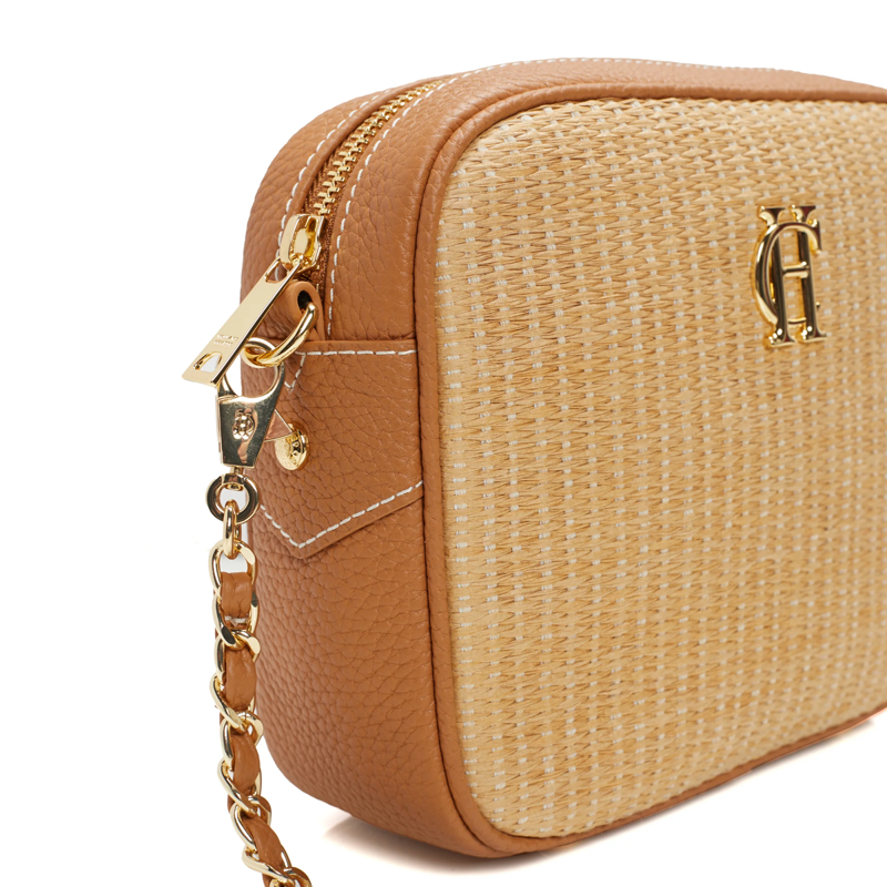 Holland Cooper Soho Camera Bag - Tan Raffia-4