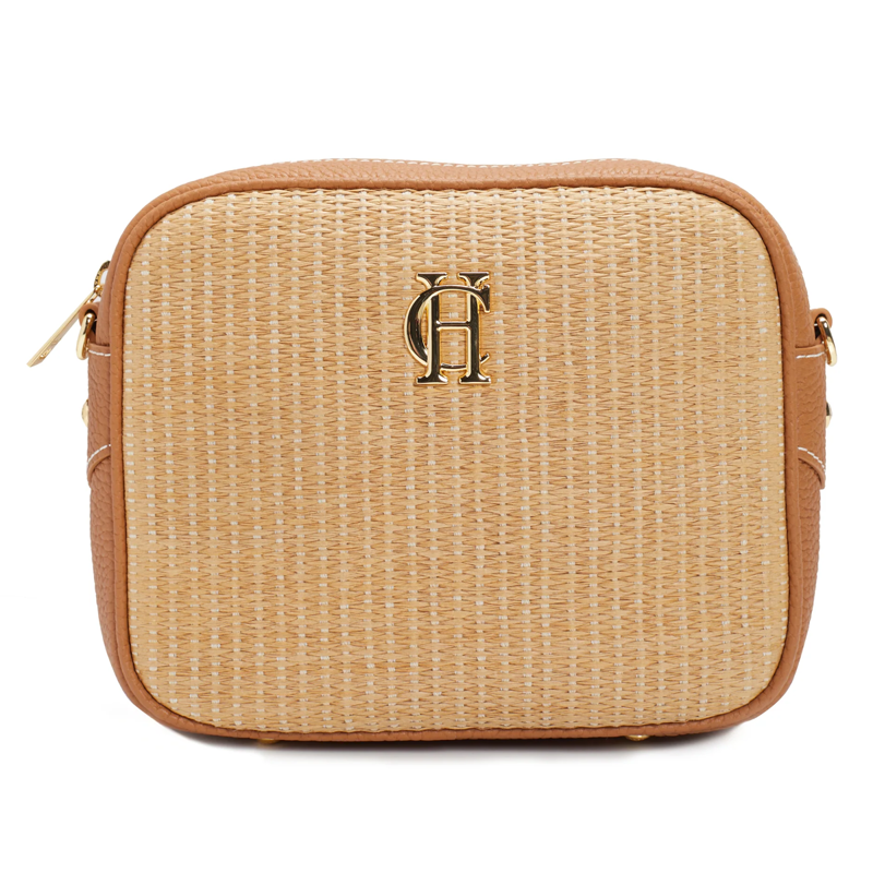 Holland Cooper Soho Camera Bag - Tan Raffia-1