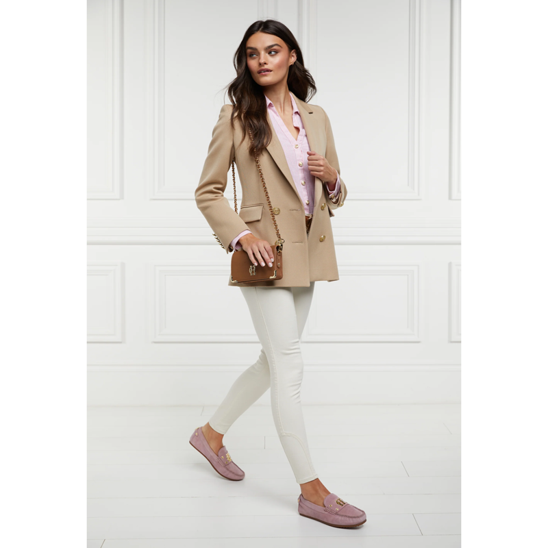 Holland Cooper The Driving Loafer - Soft Pink Suede-7