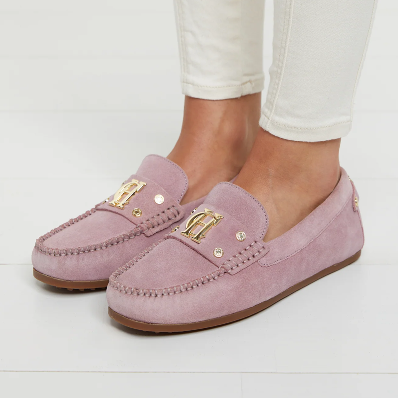 Holland Cooper The Driving Loafer - Soft Pink Suede-4