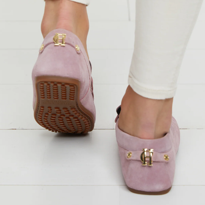 Holland Cooper The Driving Loafer - Soft Pink Suede-5