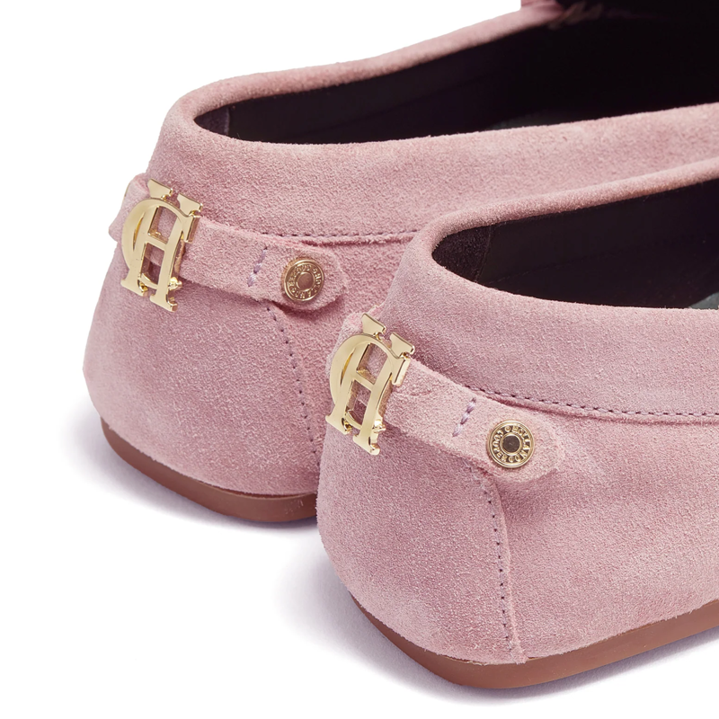 Holland Cooper The Driving Loafer - Soft Pink Suede-3