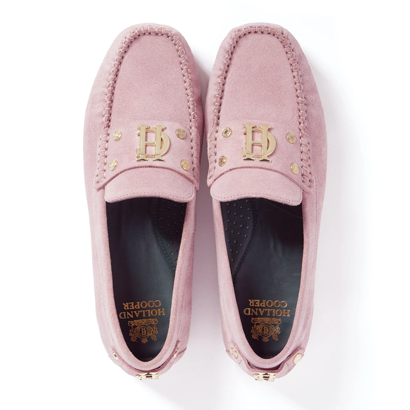 Holland Cooper The Driving Loafer - Soft Pink Suede-1