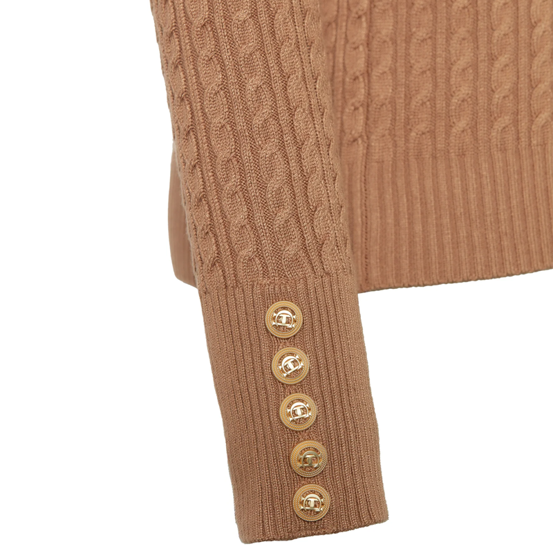 Holland Cooper Zoe Knit - Dark Camel Marl-3
