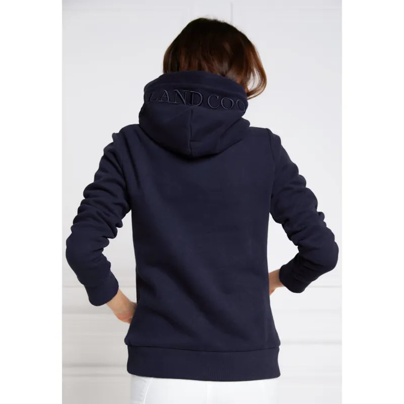 Holland Cooper GBE Flock Logo Hoodie - Ink Navy-1