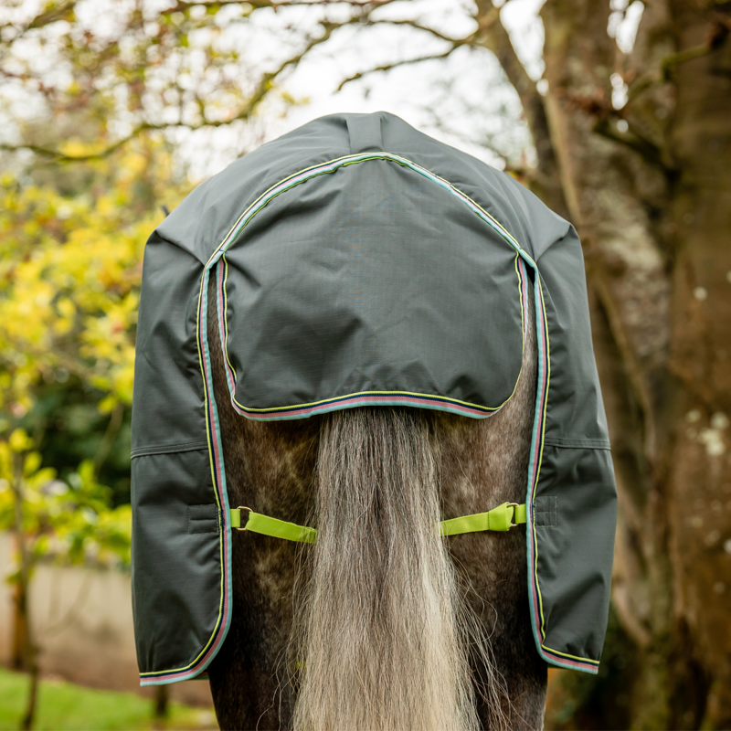Horseware Amigo Hero Ripstop Plus 100g Turnout Rug - Shadow/Lime/Navy-5