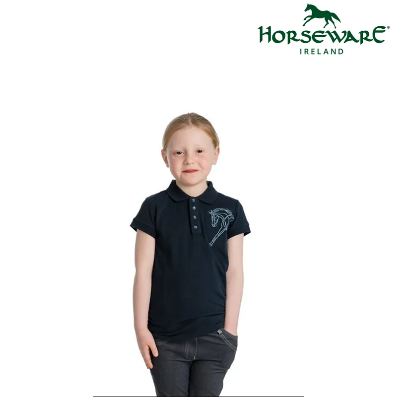 Horseware Girls Flamboro Polo Shirt - Navy