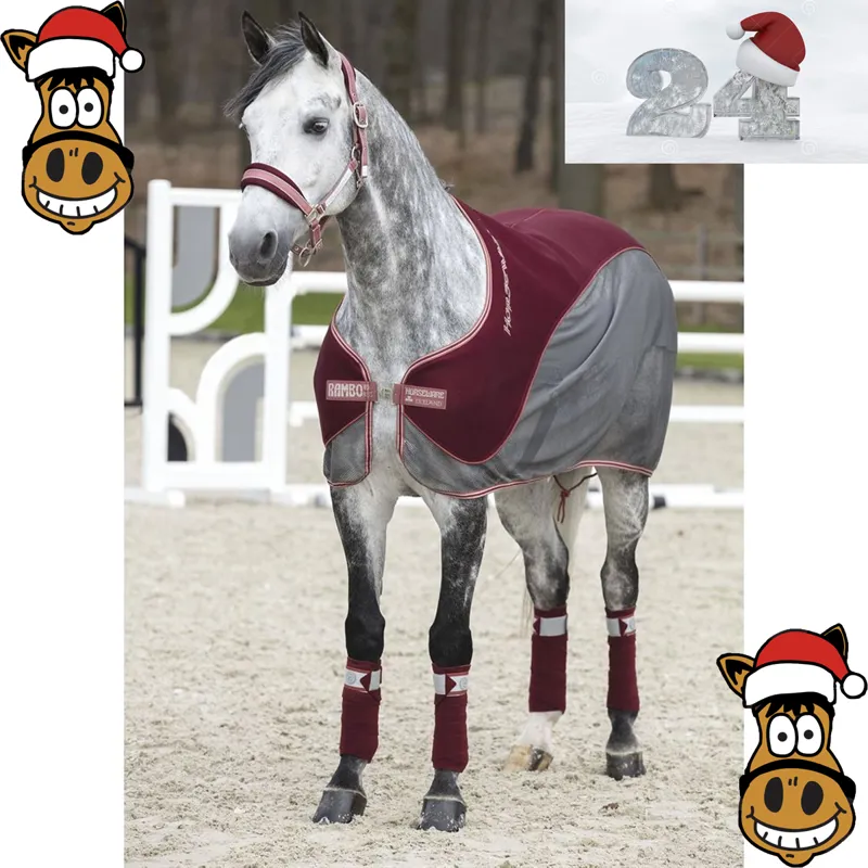 Horseware Fashion Hybrid Cooler and Fashion Fleece Bandages - Redwood