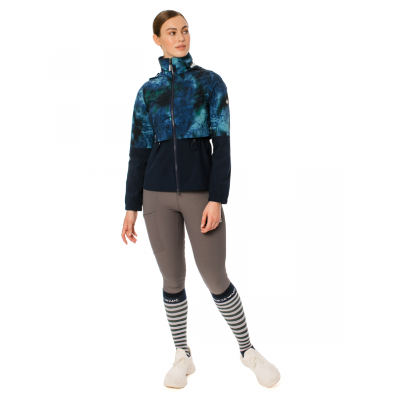 Horseware Carrie Ladies Riding Jacket - Green/Navy Tie Dye-1