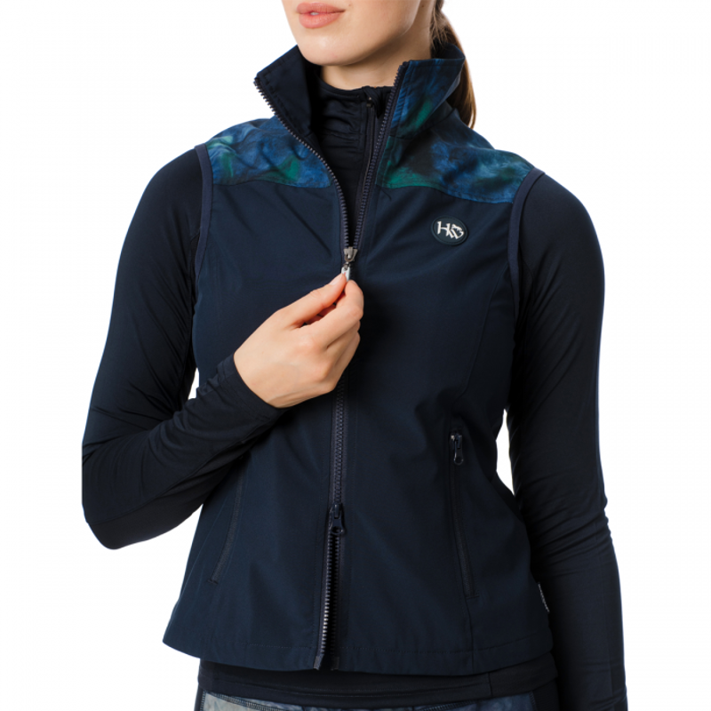 Horseware Carrie Riding Gilet - Green Navy Tie Dye-2