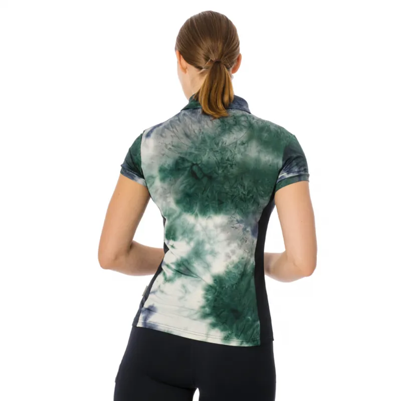 Horseware Orla Technical Polo - Green/Navy Tie Dye-1