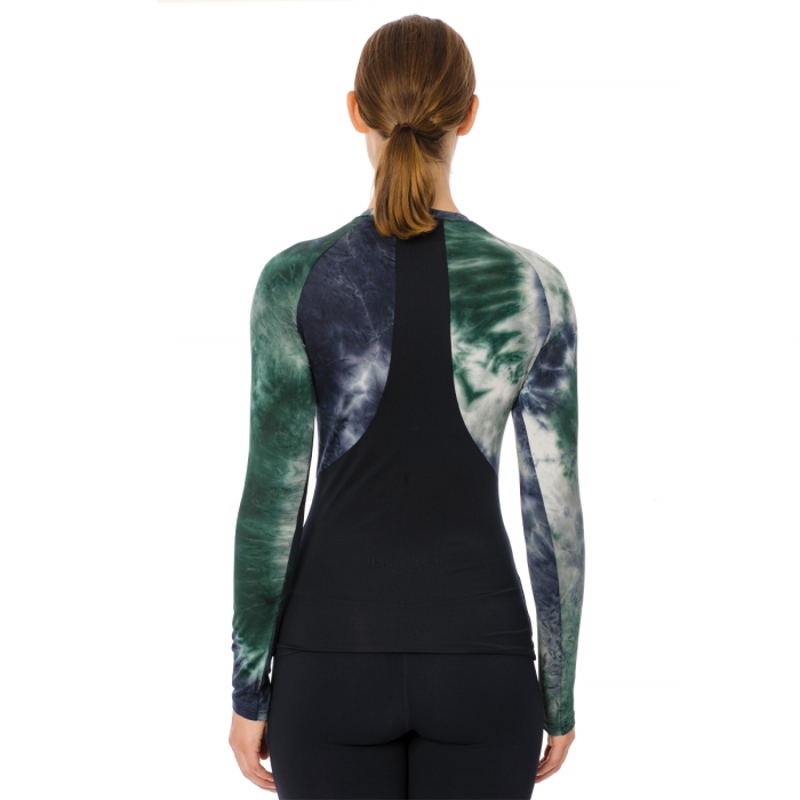 Horseware Jade Crewneck Technical Base Layer - Green/Navy Tie Dye-1