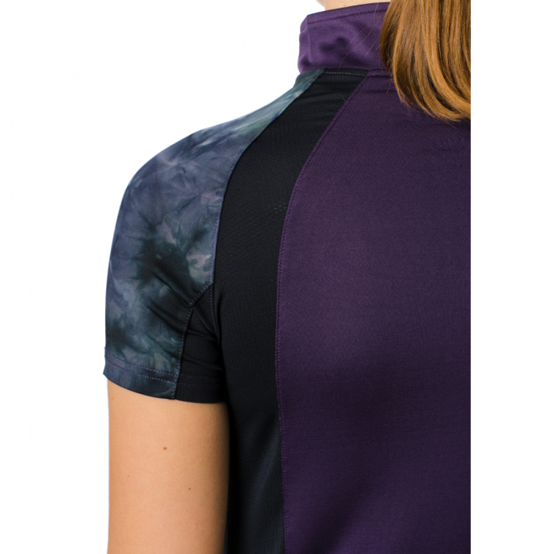 Horseware Aveen Half Zip Technical Short Sleeve Top - Green/Navy Tie Dye-3