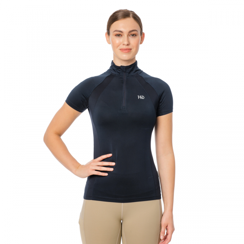 Horseware Aveen Half Zip Technical Short Sleeve Top - Navy-1
