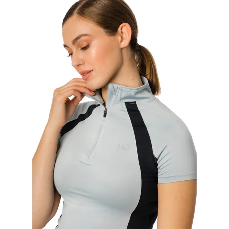 Horseware Aveen Half Zip Technical Short Sleeve Top - Blue-2