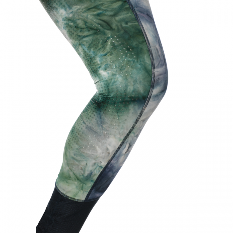 Horseware Silicon Riding Tights - Green/Navy Tie Dye-4